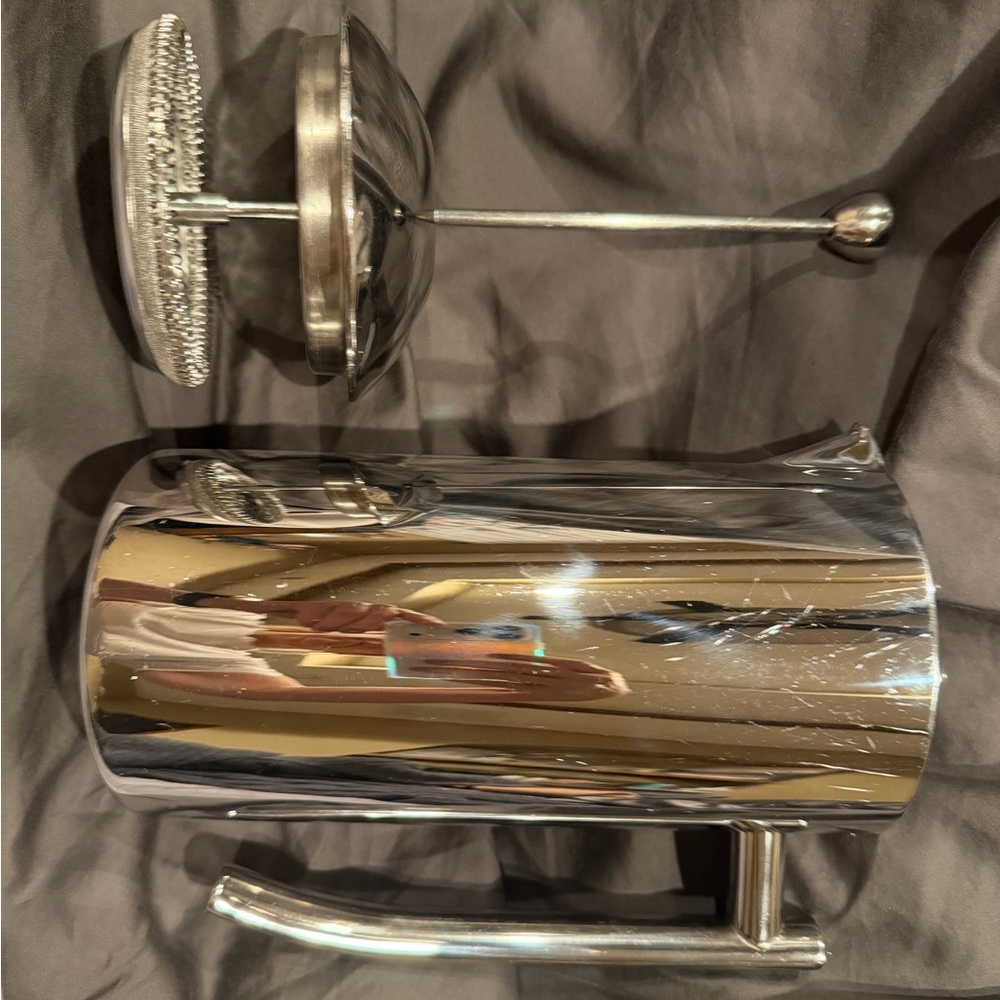 Stainless Steel French Press Coffee Maker - Silver - Picture 5 of 6